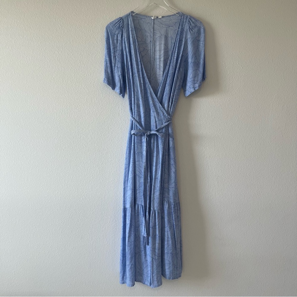 Gap blue midi wrap dress